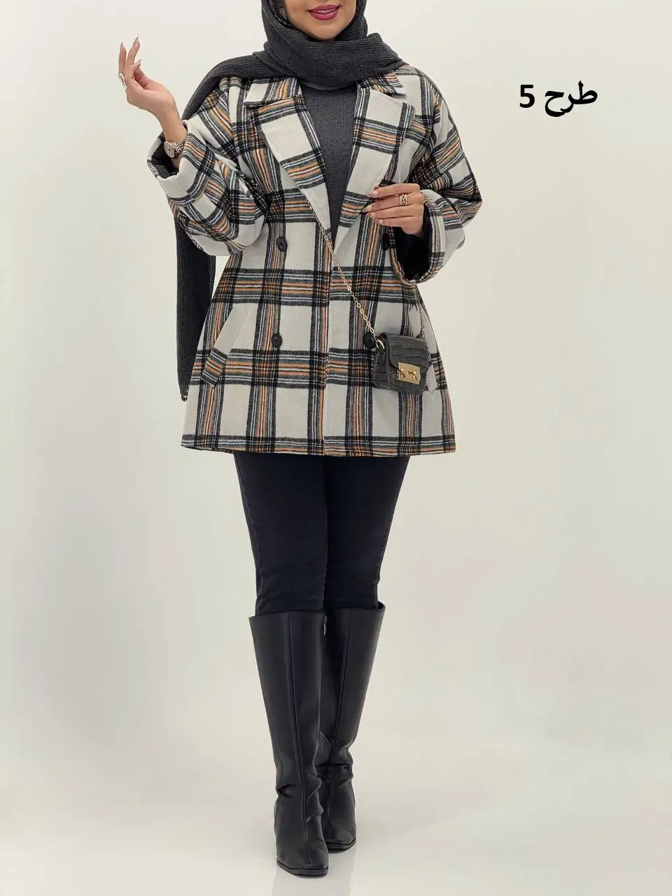 3568-کت چهارخونه شکلات